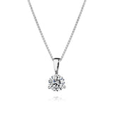 14kt White Gold Lab Grown Diamond Solitaire Necklace 1.00ctw