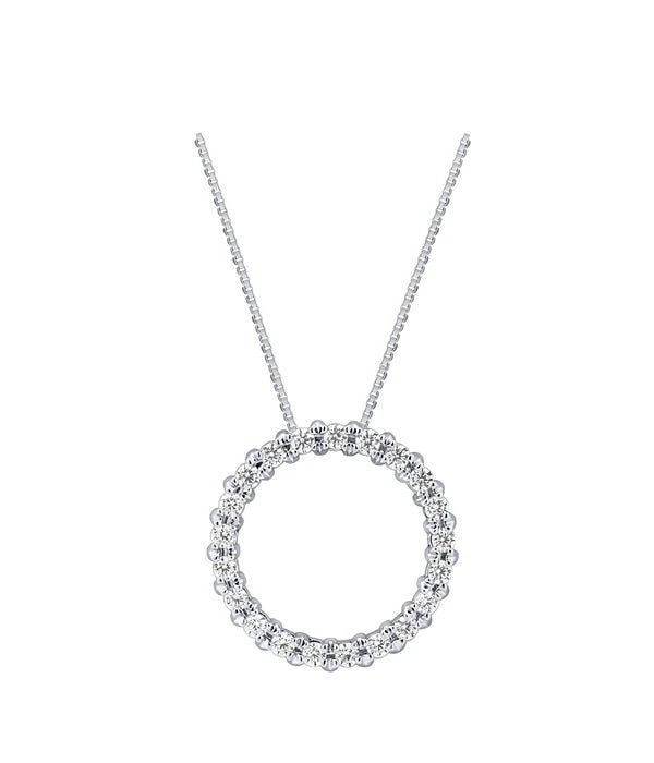 14K Diamond Circle Pendant 0.25ctw