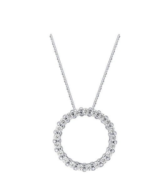 14K Diamond Circle Pendant 0.25ctw