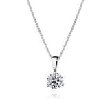 14kt White Gold Lab Grown Diamond Solitaire Necklace 0.50ctw
