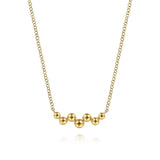 14K Yellow Gold Bujukan Diamond Cut Pendant Necklace