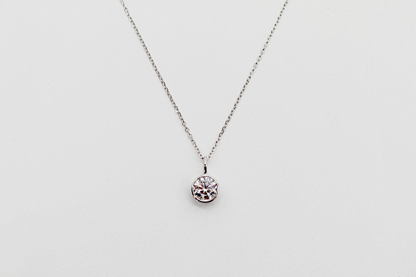 0.50Ct Lab Grown Round Brilliant Diamond Bezel Pendant