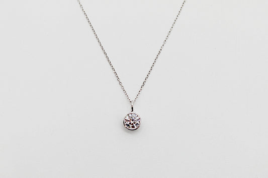 0.75Ct Lab Grown Round Brilliant Diamond Bezel Pendant