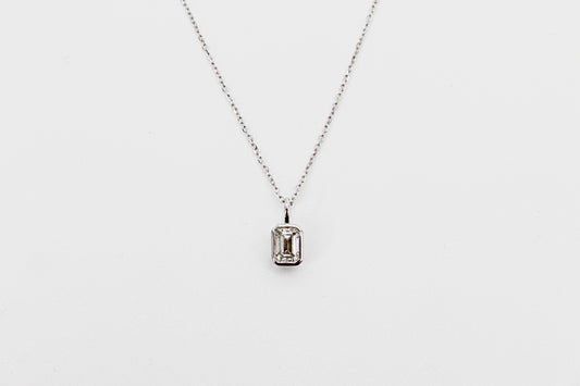 0.75Ct Lab Grown Emerald Cut Diamond Bezel Pendant