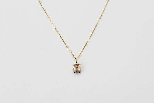 0.75Ct Lab Grown Emerald Cut Diamond Bezel Pendant