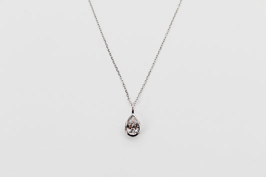 0.25Ct Lab Grown Pear Shaped Diamond Bezel Pendant