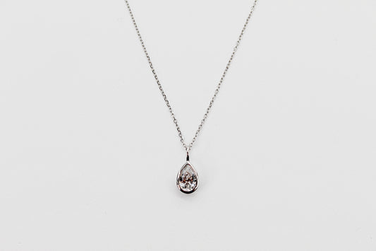 0.25Ct Lab Grown Pear Shaped Diamond Bezel Pendant