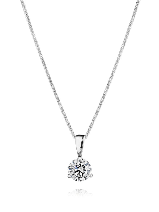 14kt White Gold Lab Grown Diamond Solitaire Necklace 0.25ctw