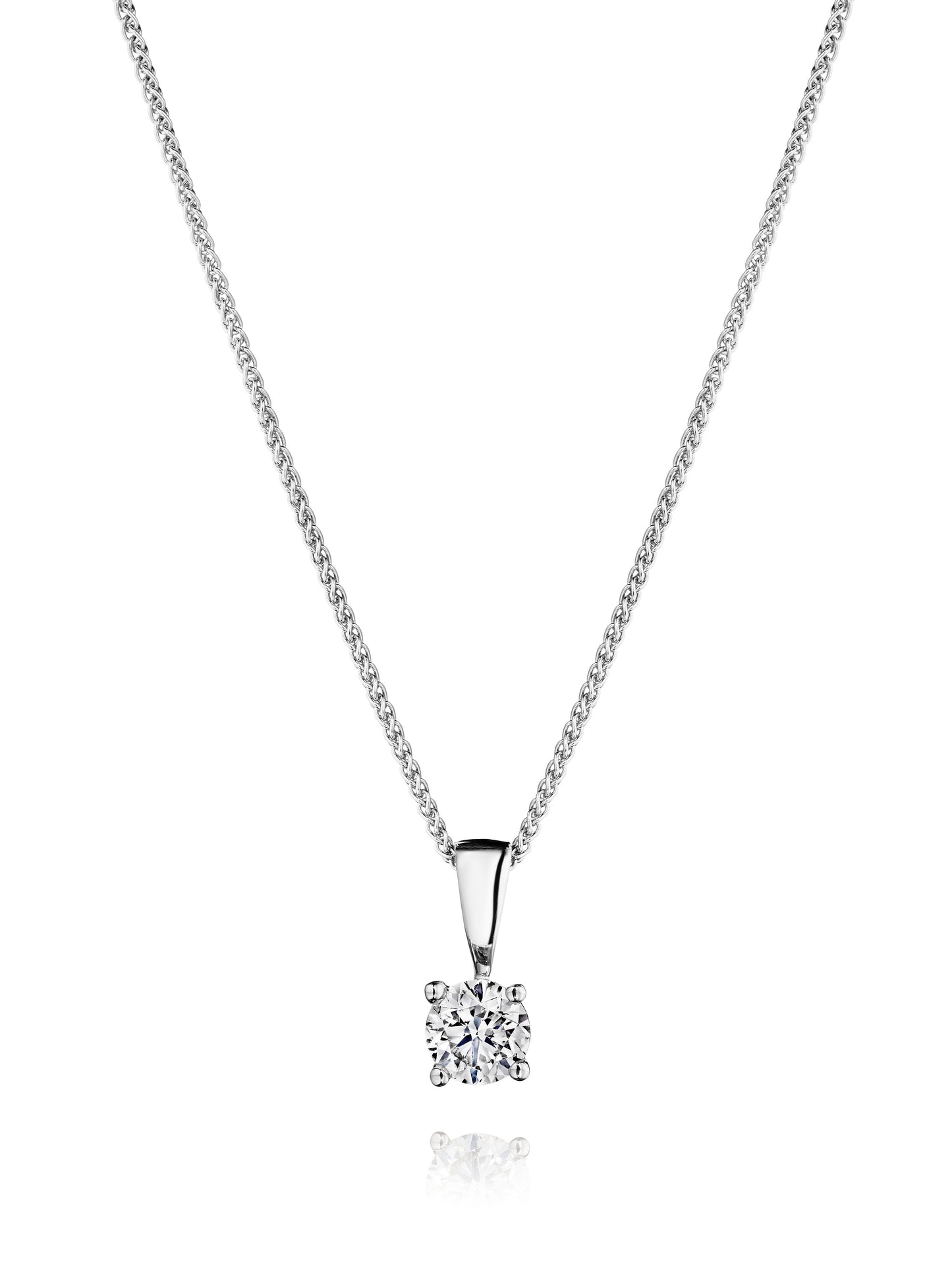14kt White Gold 1.00ct Diamond Solitaire Pendant Necklace