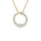 14K Yellow Gold Graduated Diamond Circle Pendant