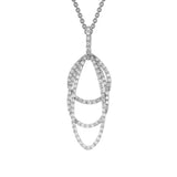 14K White Gold Three Layered Tear Drops Diamond Pendan