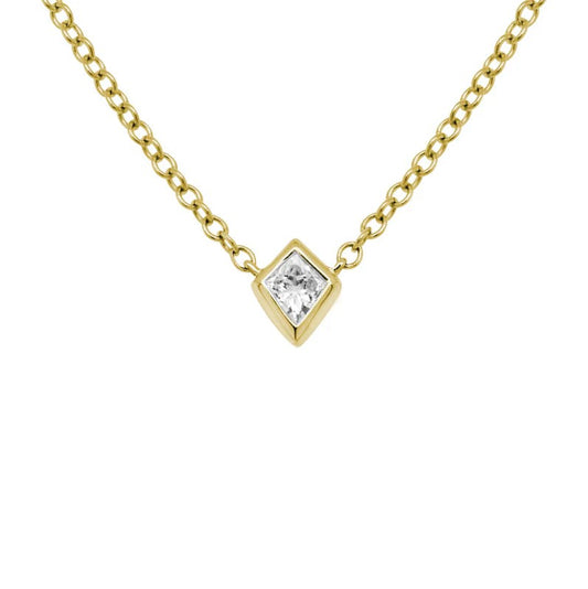 Kite-Shaped Diamond Stationary Pendant