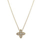 14K Milgrain Floral Diamond Pendant Necklace