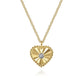 14K Yellow Gold Diamond Heart Pendant Necklace