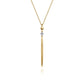 14K Yellow Gold Diamond Pendant Drop Necklace