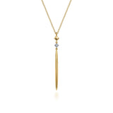 14K Yellow Gold Diamond Pendant Drop Necklace