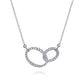 14K White Gold Diamond Interlocking Oval Link Diamond Necklace