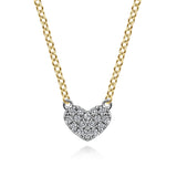 14K Yellow & White Pave Diamond Heart Pendant Necklace