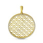14K Yellow Gold Lightweight Diamond Disc Pendant Necklace