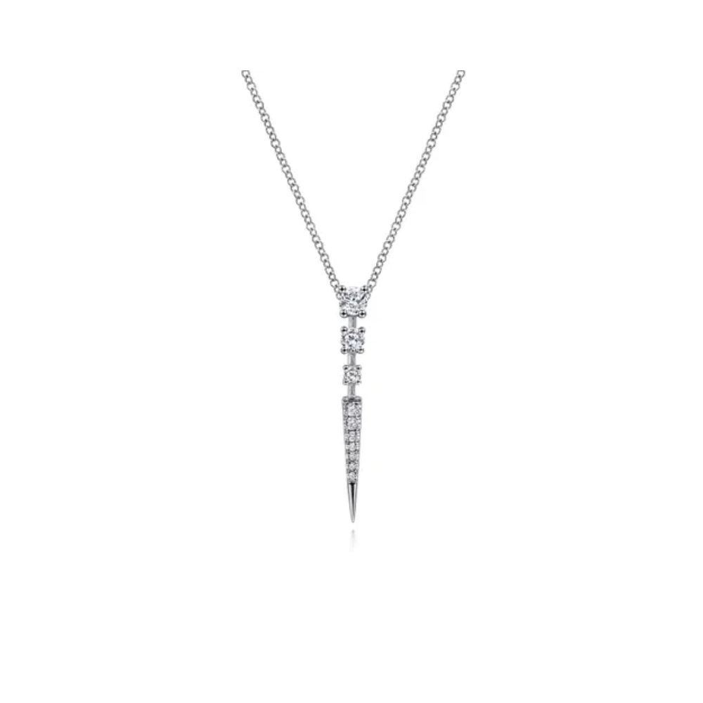 14kw Diamond Spike Pendant Necklace
