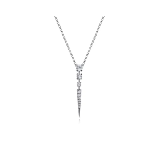 14kw Diamond Spike Pendant Necklace