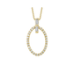 14K Open Oval Fancy Diamond Pendand