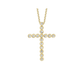 14K Yellow Gold Diamond Bezel Cross Necklace
