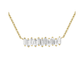 14K Yellow Gold Diamond Baguette Bar Necklace