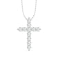 14K White Gold Lab Grown Diamond Cross Pendant Necklace