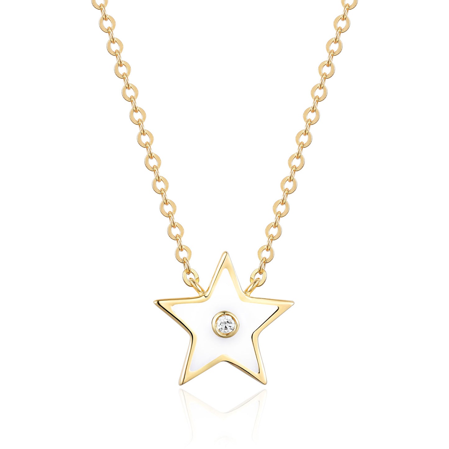 Enamel Diamond Star Necklace