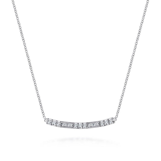 Diamond Curved Bar Necklace