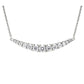 14K W/G Diamond Graduated Curved Bar Necklace