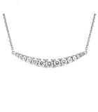 14K W/G Diamond Graduated Curved Bar Necklace