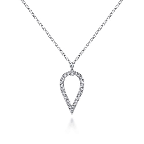 Inverted Diamond Teardrop Pendant Necklace