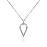 Inverted Diamond Teardrop Pendant Necklace