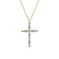14K Yellow Gold Bujukan Diamond Cross Pendant Necklace