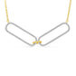 14K Yellow & White Gold Double Diamond Paperclip Link Necklace