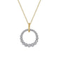 14K White and Yellow Gold Diamond Bujukan 20mm Drop Necklace