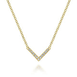 14K Diamond Chevron Necklace