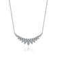 14K White Gold Diamond Marquise Bar Necklace