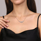 14K White Gold Diamond Marquise Bar Necklace