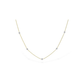 14K Two Tonned Yellow and White Gold Diamond Bezel Station Necklace
