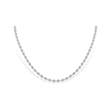 14K White Gold Bezel Diamond Station Eternity Necklace