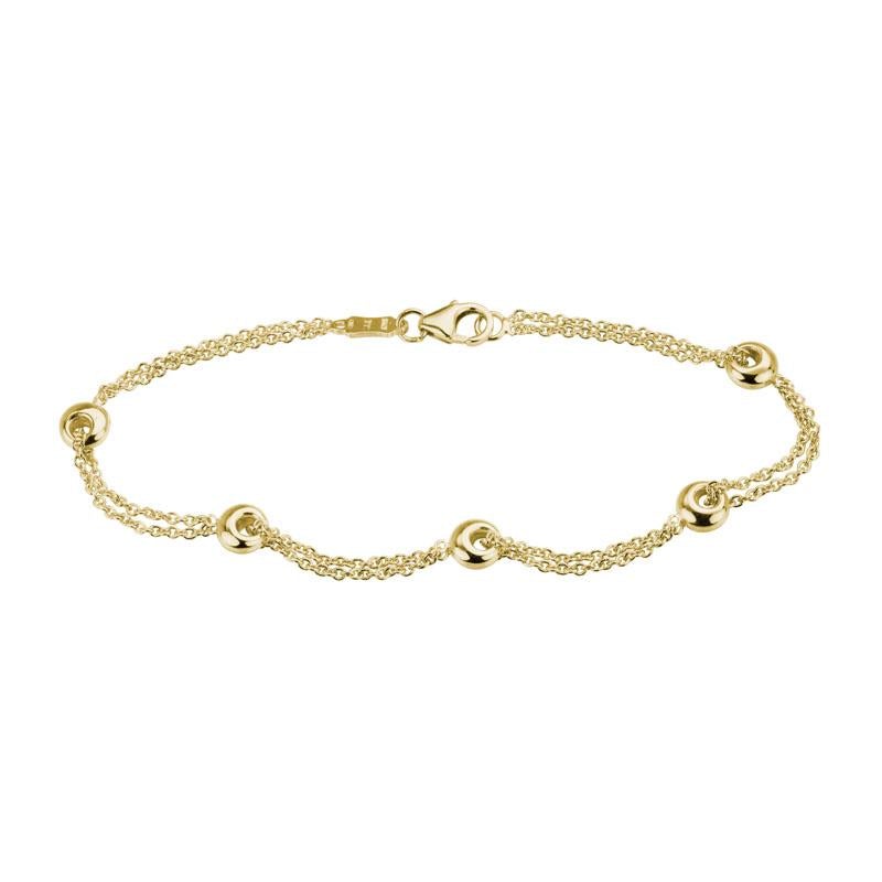 14K Station Cable Chain Bracelet