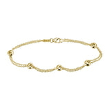 14K Station Cable Chain Bracelet
