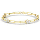 14K Multi Shaped Lab Grown Diamond Station Paperclip Bracelet