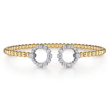 14K Yellow & White Gold Bujukan Open Diamond Circle Bangle Bracelet
