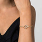 14K Yellow Gold Bujukan Double Diamond Circle Bangle Bracelet