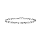 14K White Gold Diamond Station Eternity Bracelet