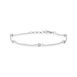 14K White Gold Diamond Bezel Station Bracelet